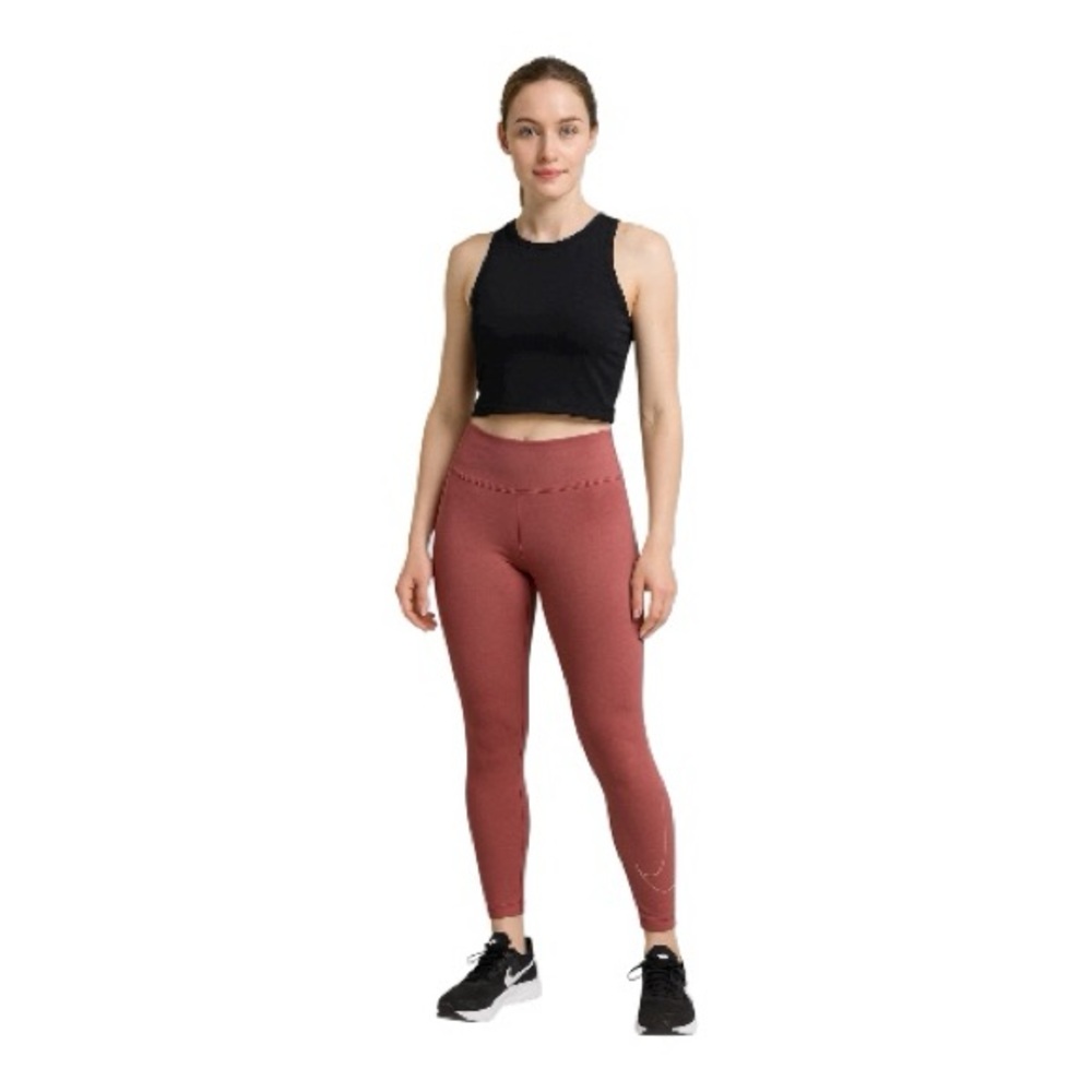 Nike Mid Rise Rust Full Length Dri -Fit Training Gym Workout Leggings Size M